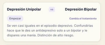IMAGEN: tarjeta del par Depresión Unipolar vs Depresión Bipolar