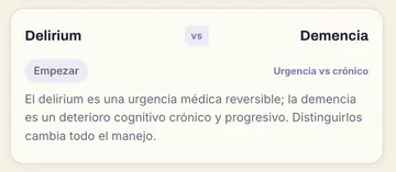 IMAGEN: tarjeta del par Delirium vs Demencia