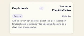 IMAGEN: tarjeta del par Esquizofrenia vs Trastorno Esquizoafectivo