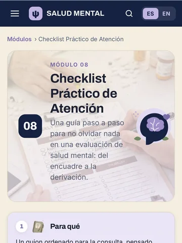 IMAGEN: captura de la app — módulo Checklist Práctico de Atención