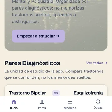 IMAGEN: paso 1 — la lista de pares diagnósticos de la app, en miniatura redonda